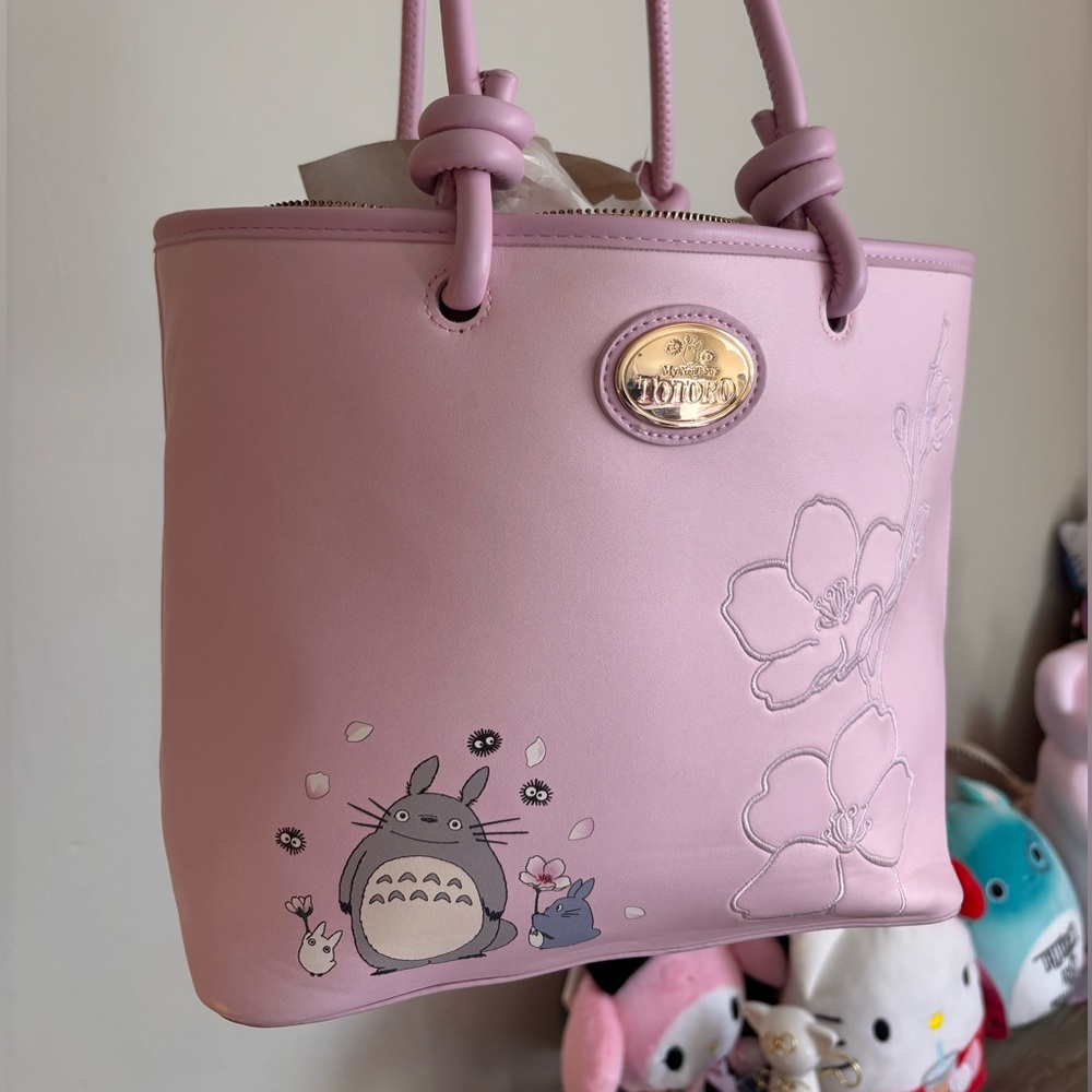 TOTORO OFFICIAL Pink Tote Bag - Removable Straps - Licensed Studio Ghibli